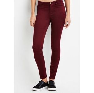 Burgundy Forever 21 skinny jeans 25